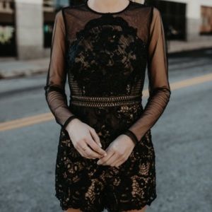 Black Mesh/ Lace Romper NWT